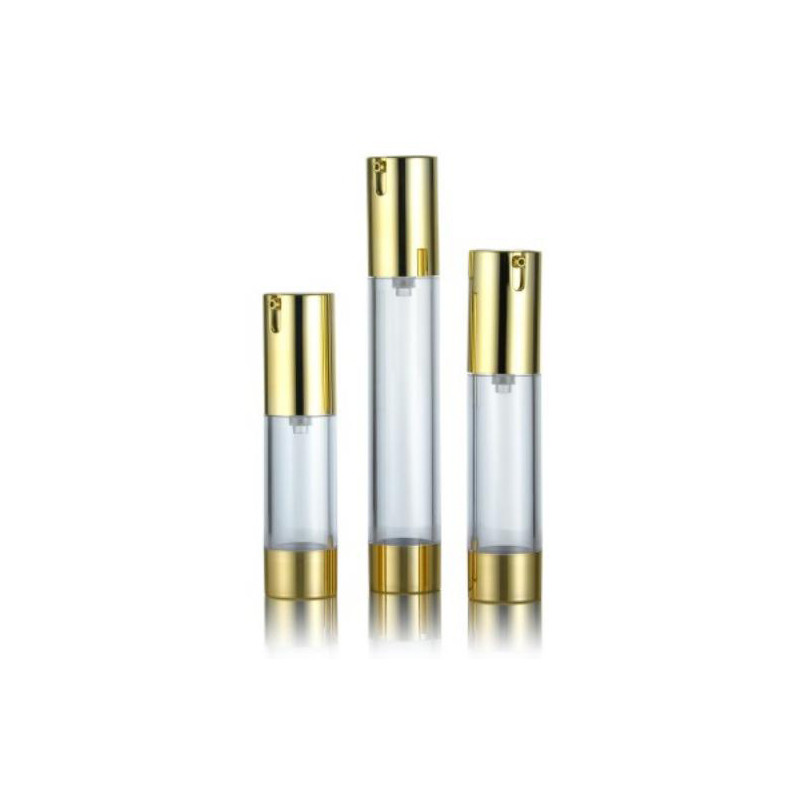 Luxe geanodiseerde aluminium pomp zonder lucht fles fles leeg cosmetisch vacuüm premium huidverzorging serum container meerdere capaciteit