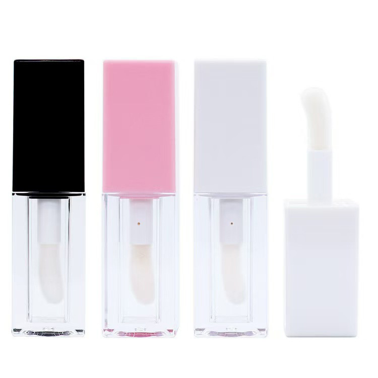 5 ml Lipgloss Tube Gradient Lipgloss Leeg buis Custom Logo Zwarte container met borstel