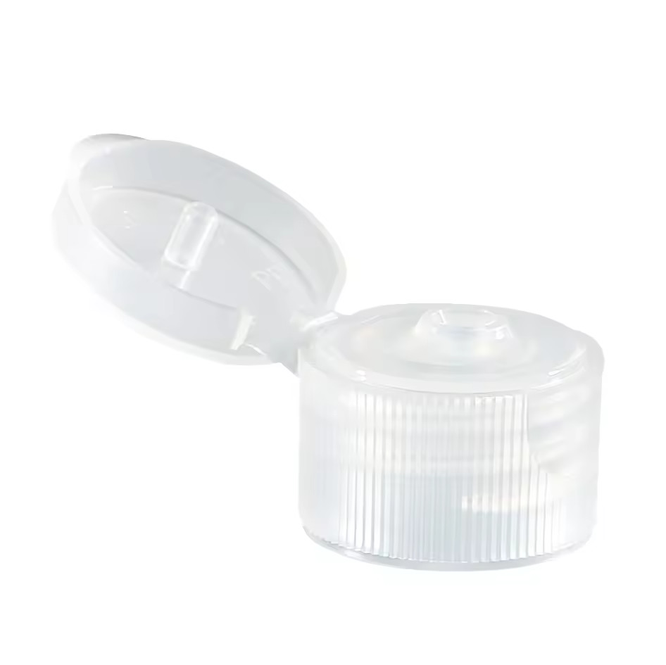 20 mm zwarte geribbelde flip top caps plastic schroef top cap voor vloeibare zeep