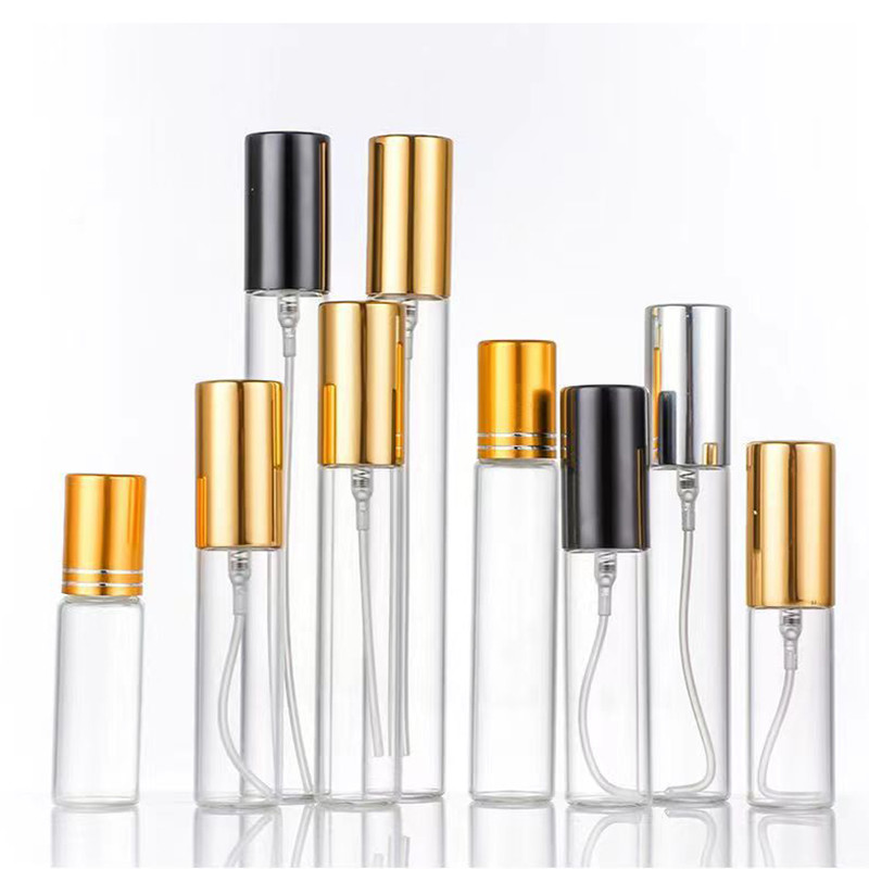 5 ml kwaliteitsloze mini-monster Zwart Goud Zilver Aluminium Sprayer Glasspray