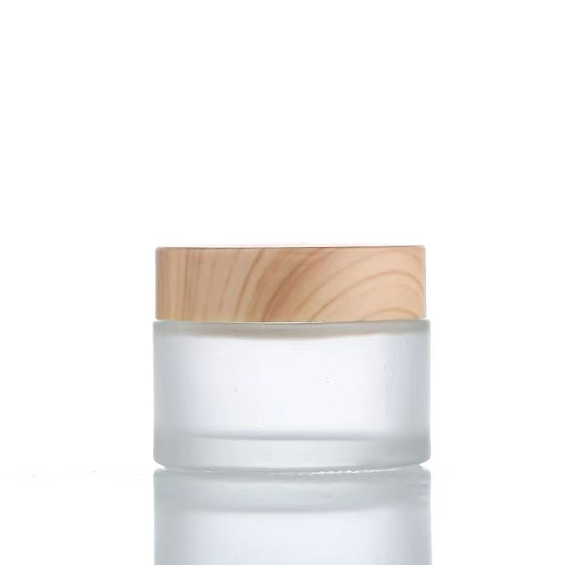 5g 10g 15g 30g 50g lege glazen potten met bevroren crème hervulbare cosmetica natuurlijke hout waterdichte opslag voor reizen voor oogcrème gezicht masker huidverzorging