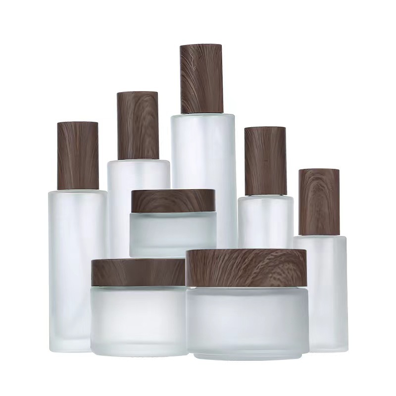 5g 10g 15g 30g 50g Lege Matglas Crème Potten Cosmetische Natuurlijke Hout Lekvrije containers voor Oogcrème Gezichtsmasker Huidverzorging