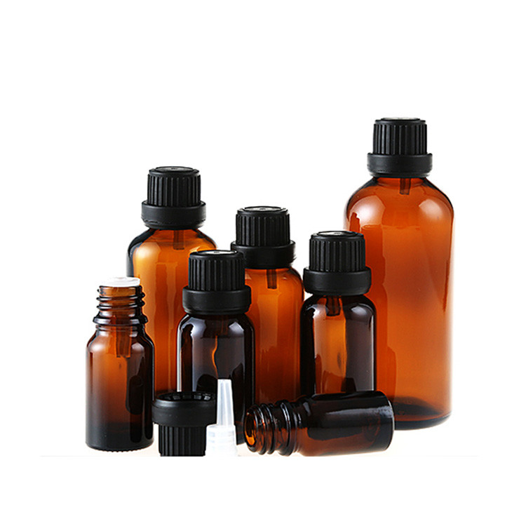 Lege Amber Cosmetic Essential Oil Glass-Fles met Stamper Duidelijk GLB