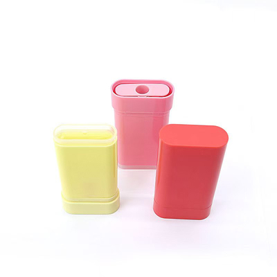 Lege, volledig plastic, ovale deodorantfles, vulling via de bovenkant, persoonlijke verzorging